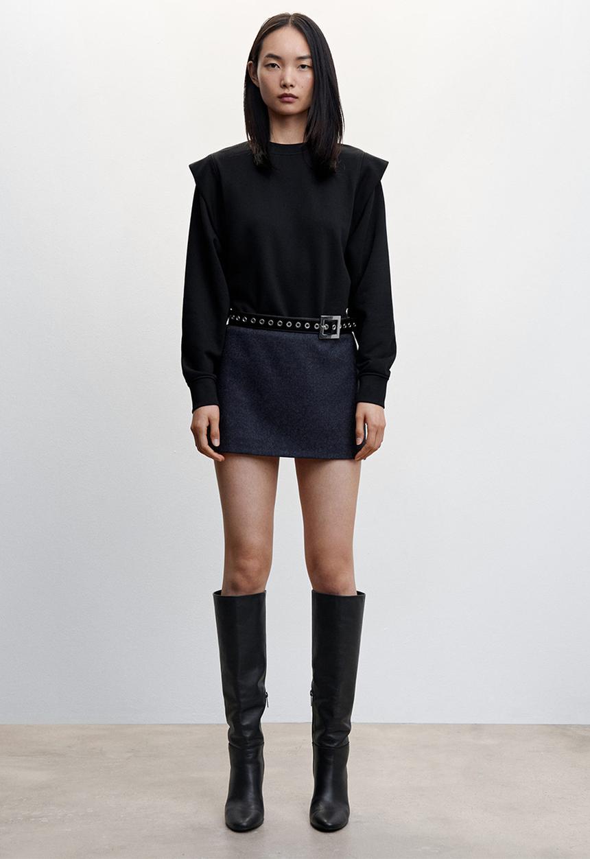 MANGO - Sweatshirt hombro - black