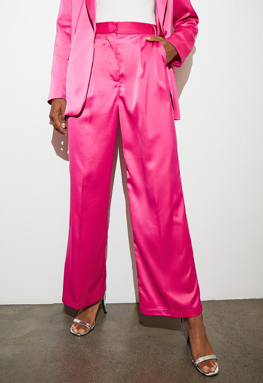 Superbalist - Co-ord satin wide leg - pink