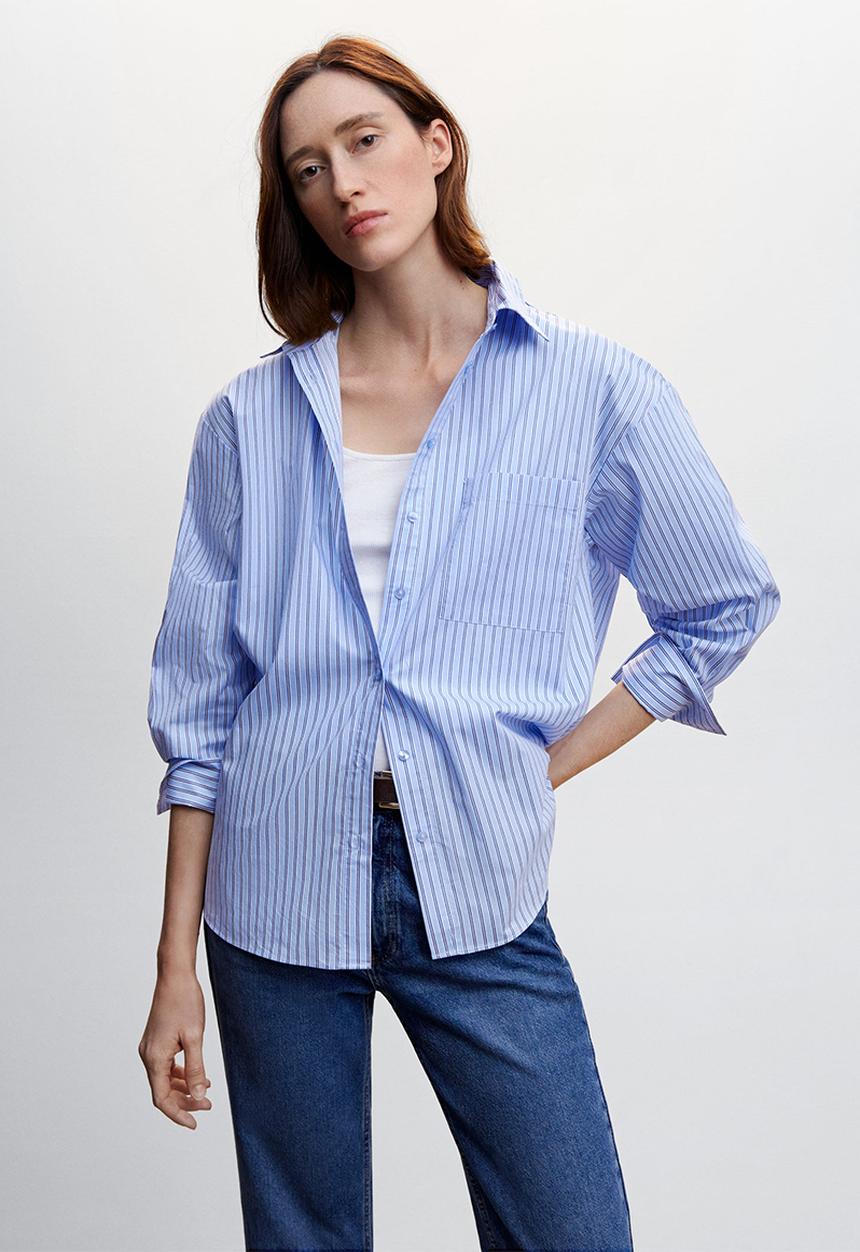 MANGO - Shirt regu - light pastel blue