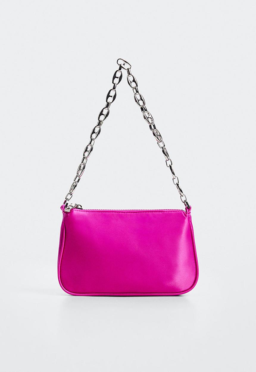 MANGO - Satin chain bag - fuchsia