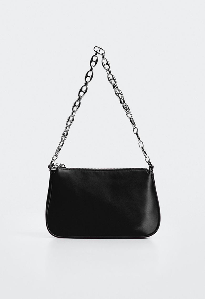 MANGO - Satin chain bag - black