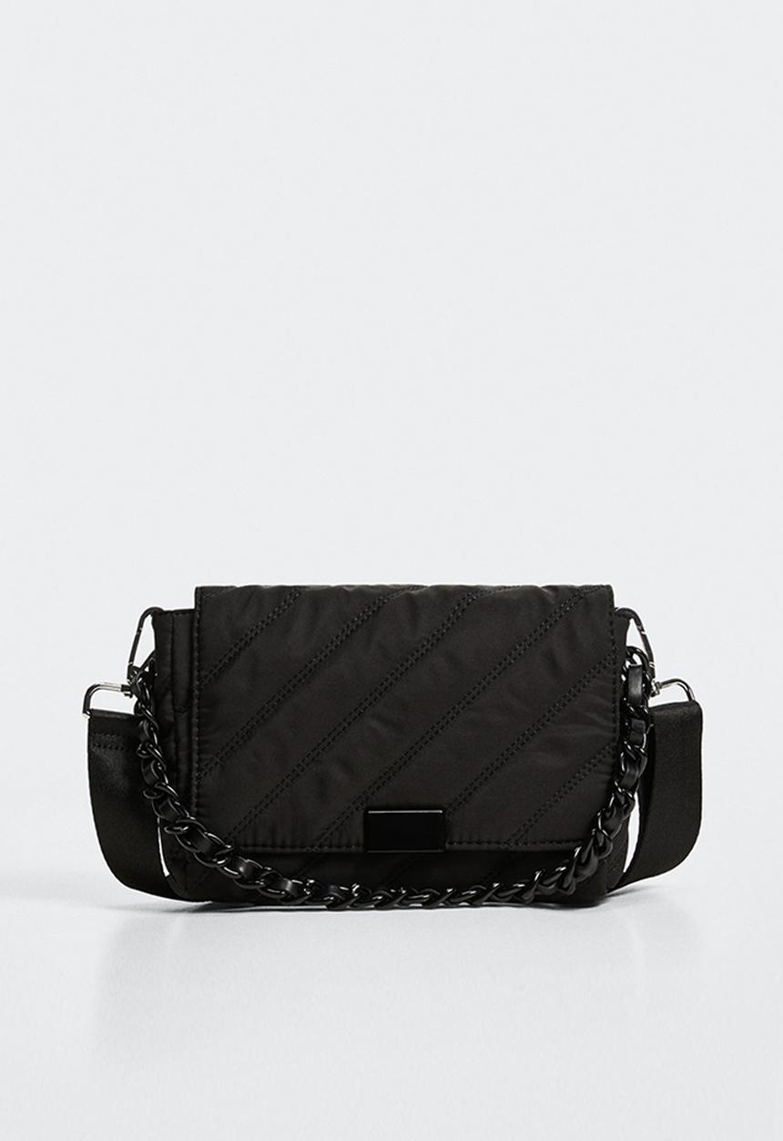 MANGO - Quilted chain bag - black