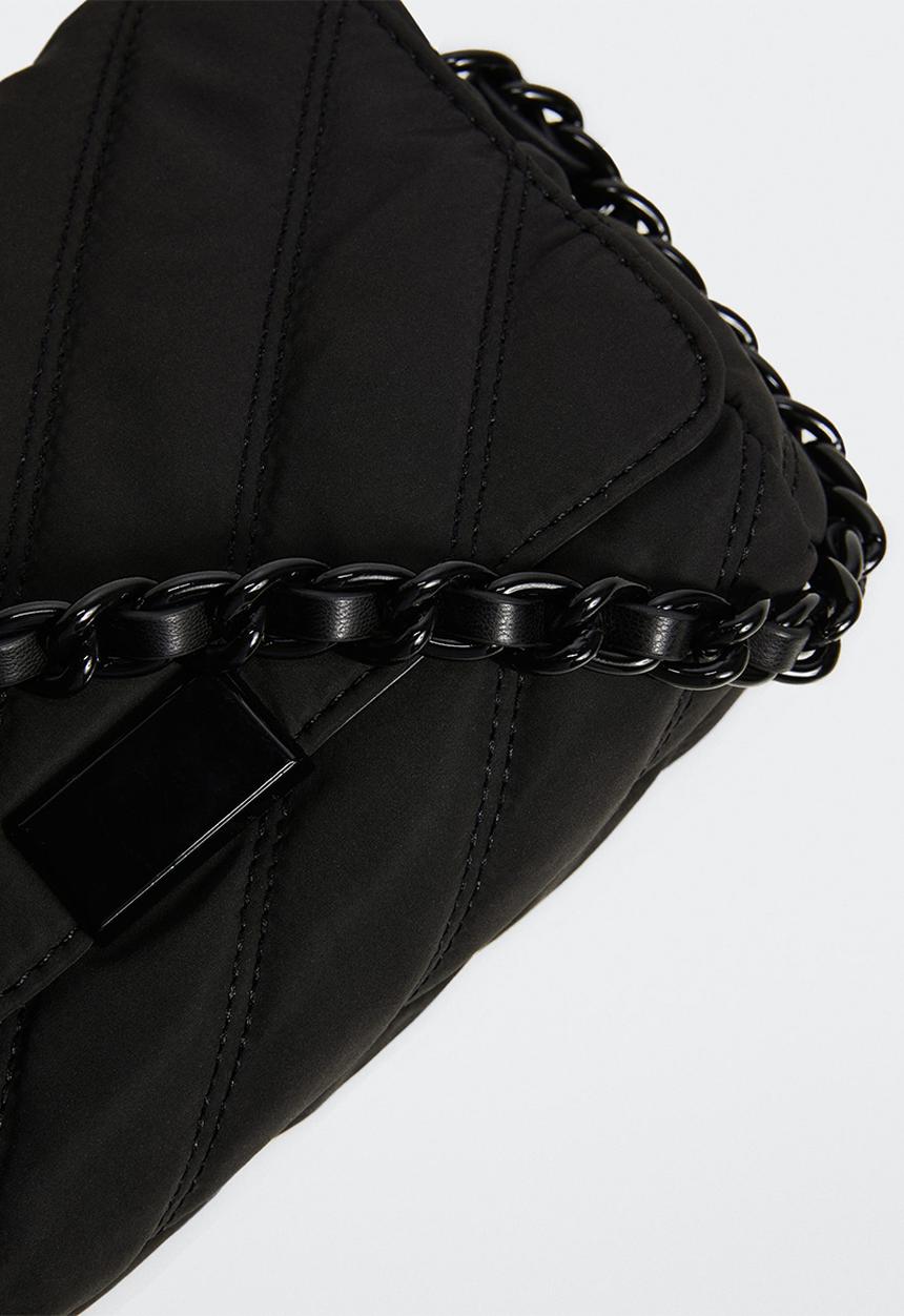 MANGO - Quilted chain bag - black