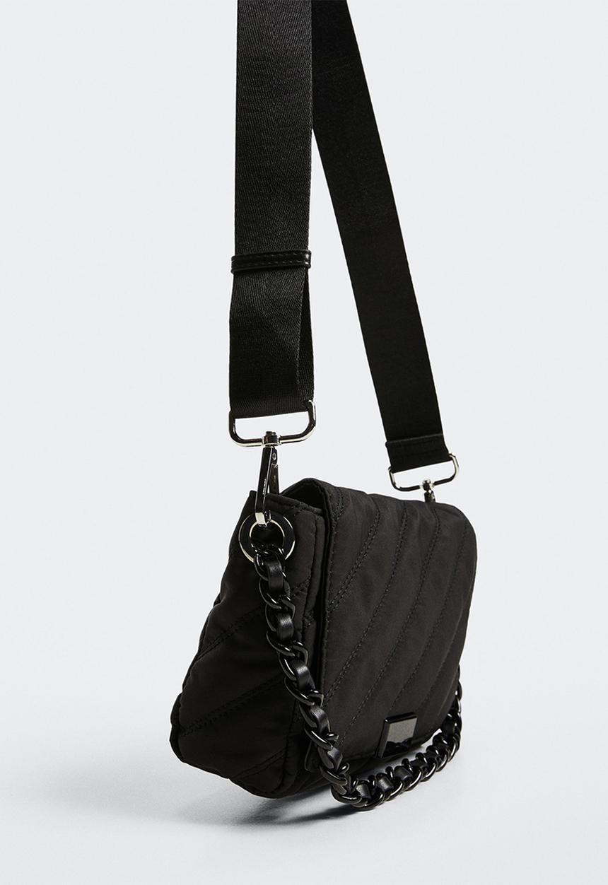 MANGO - Quilted chain bag - black