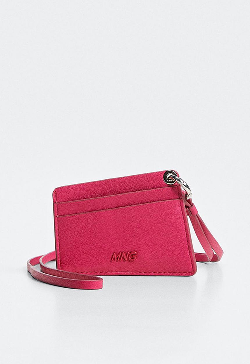 MANGO - Logo card holder - fuchsia