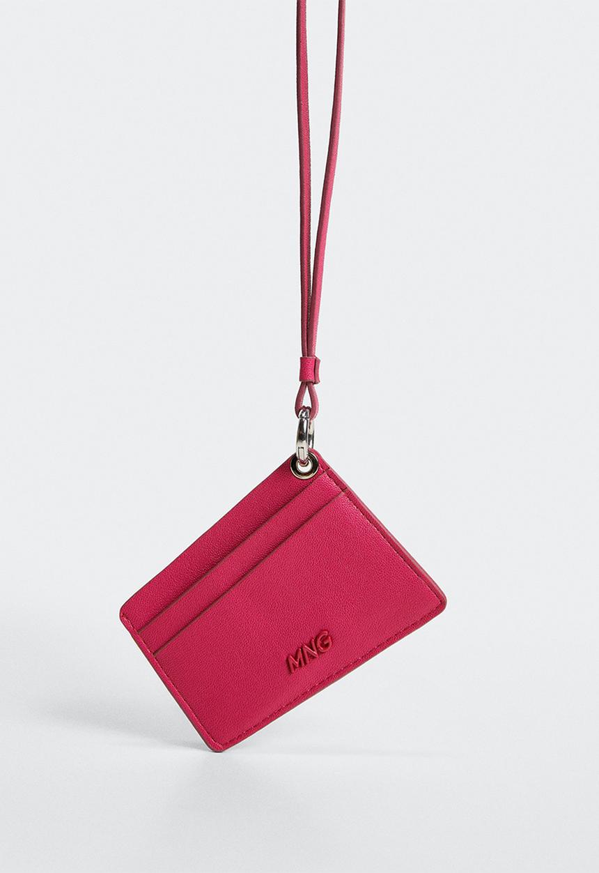 MANGO - Logo card holder - fuchsia