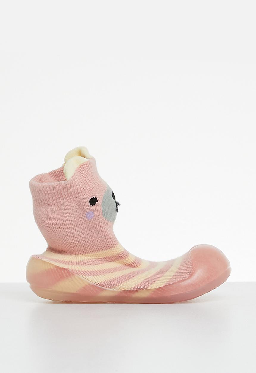 Pop Candy - Baby sock with rubber sole - pink