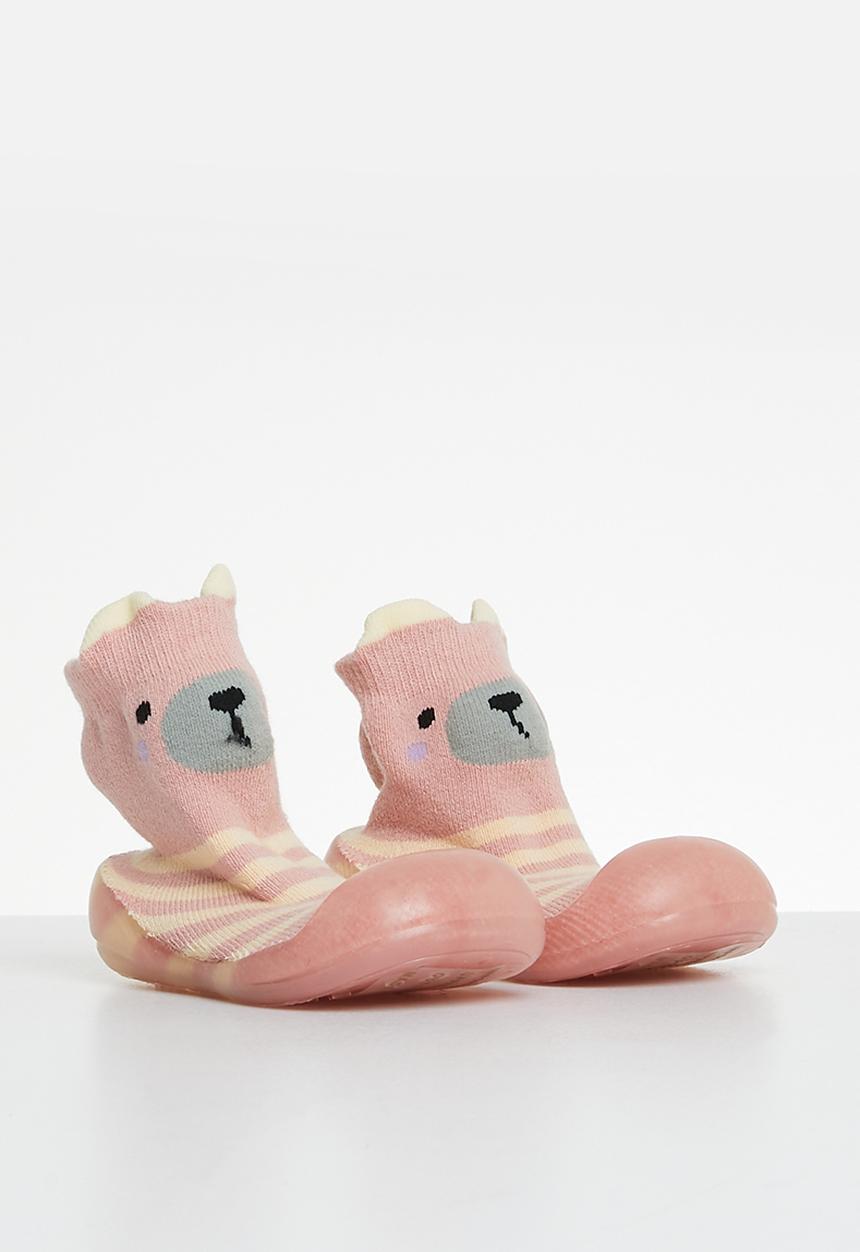 Pop Candy - Baby sock with rubber sole - pink