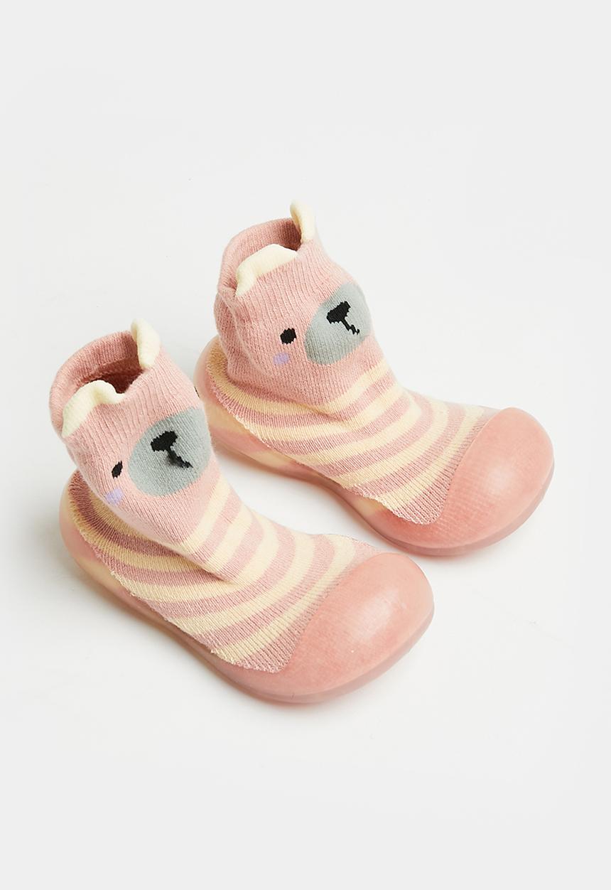 Pop Candy - Baby sock with rubber sole - pink