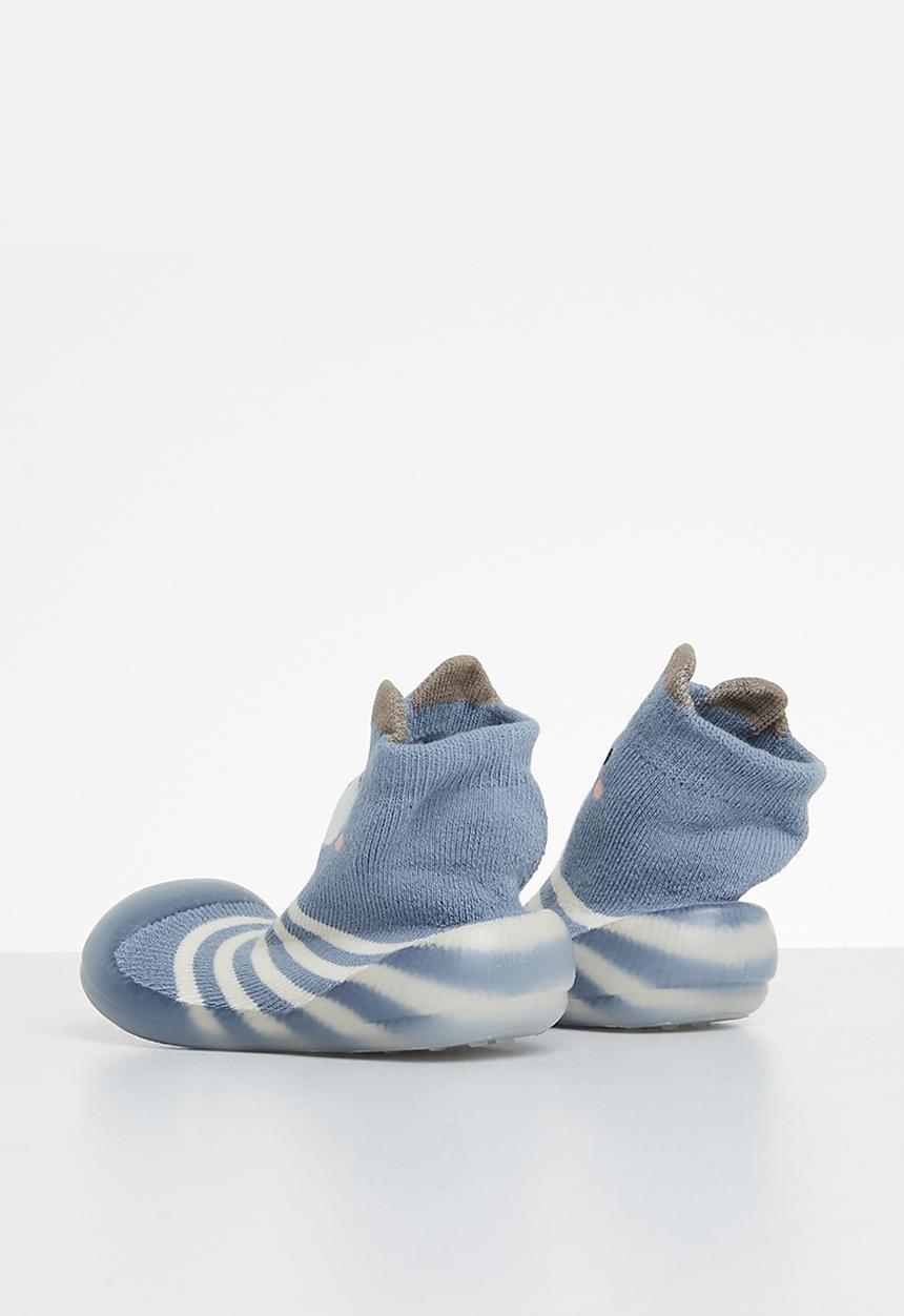 Pop Candy - Baby sock with rubber sole - blue