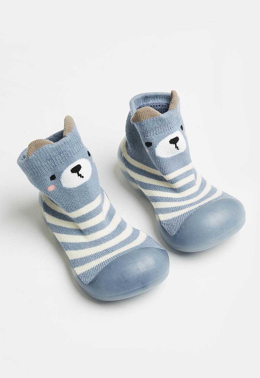 Pop Candy - Baby sock with rubber sole - blue