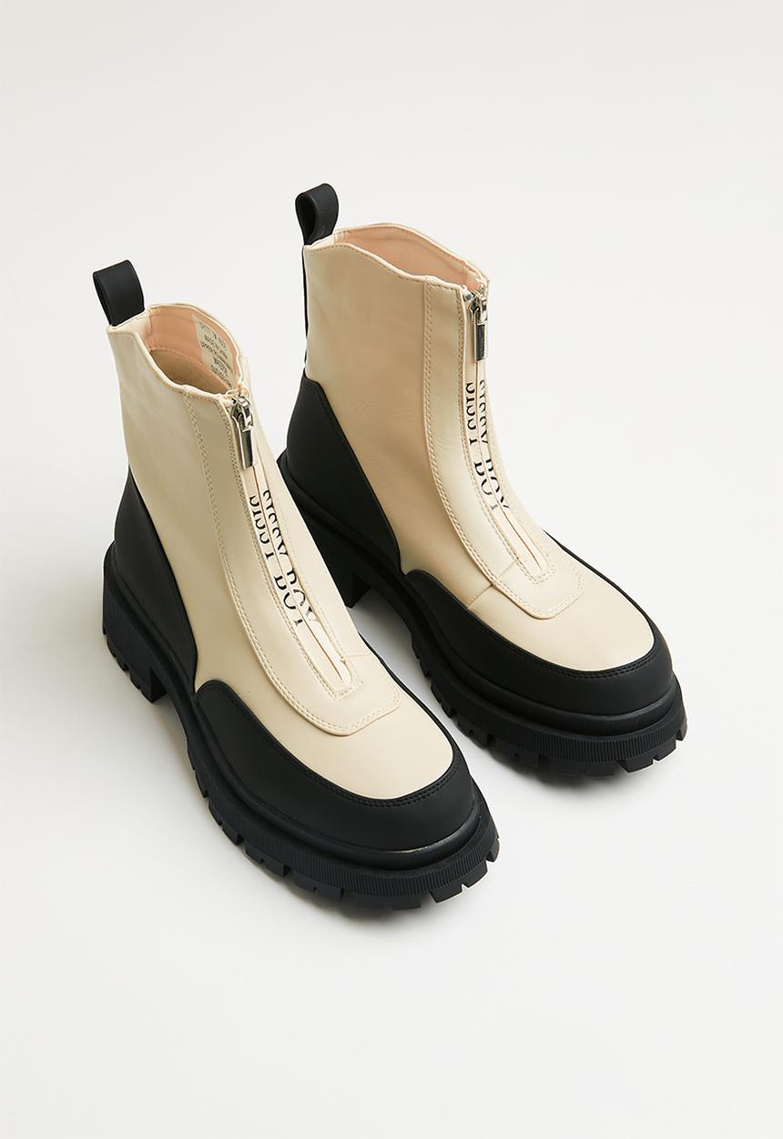SISSY BOY - Imprint zip up boot - neutral 