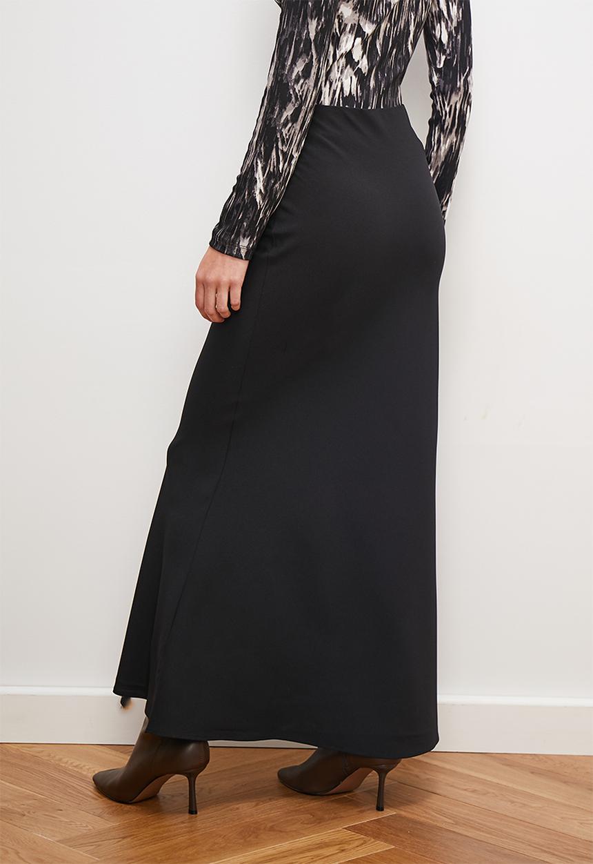 edit - Bias slip maxi - black