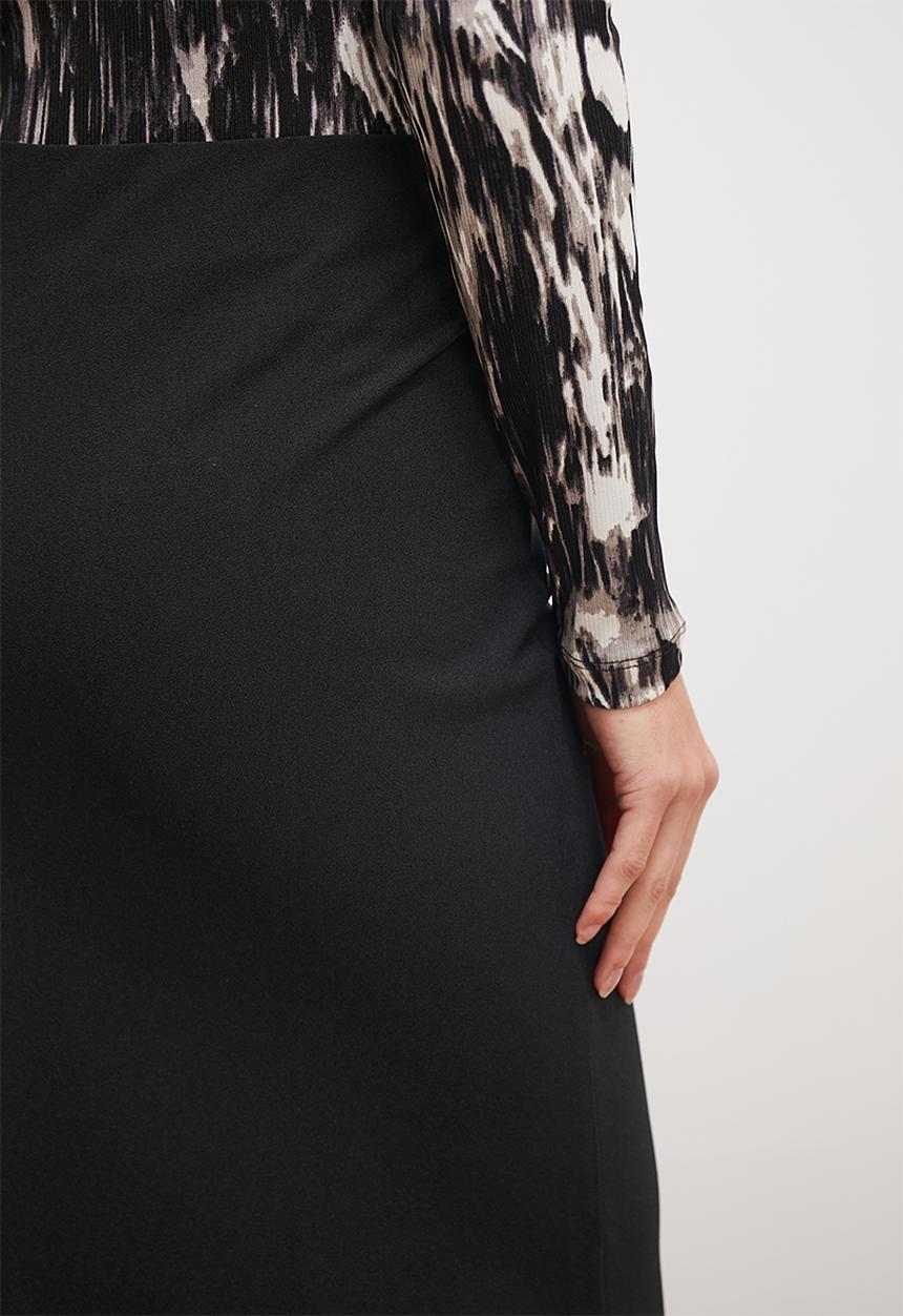 edit - Bias slip maxi - black