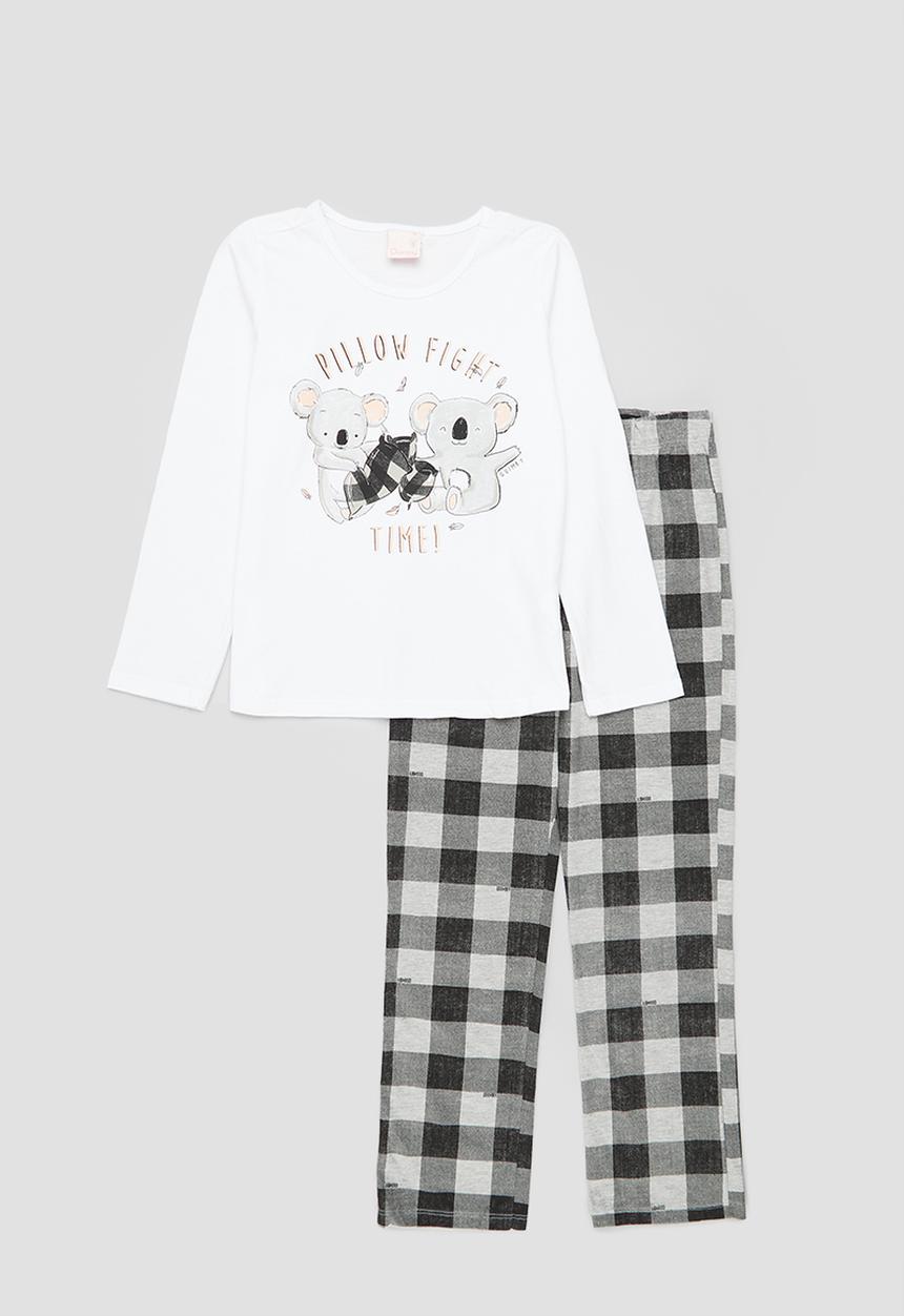 Quimby - Set - single jersey blouse and pants pajama - white