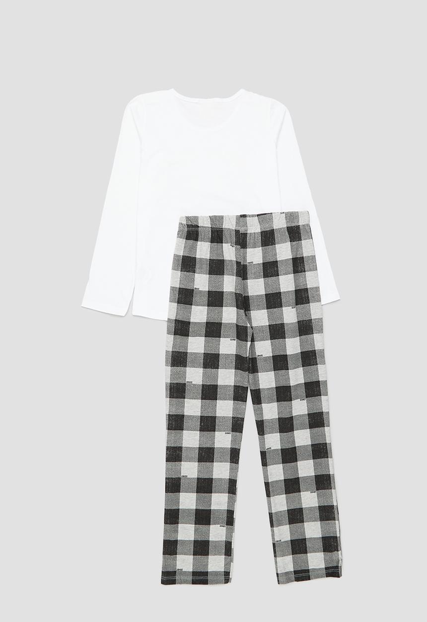 Quimby - Set - single jersey blouse and pants pajama - white