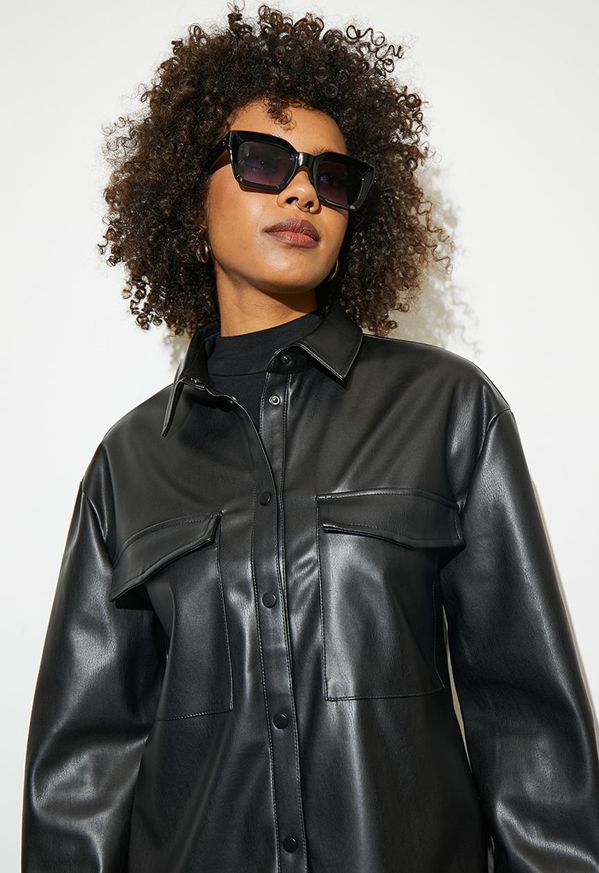 Superbalist - Pu overshirt - black