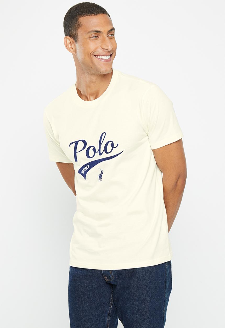 POLO - Men sport short sleeve logo tee - ecru