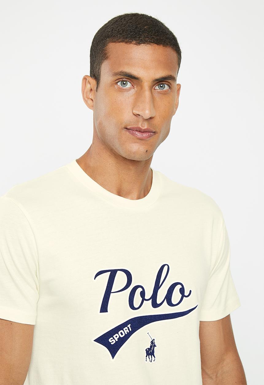 POLO - Men sport short sleeve logo tee - ecru