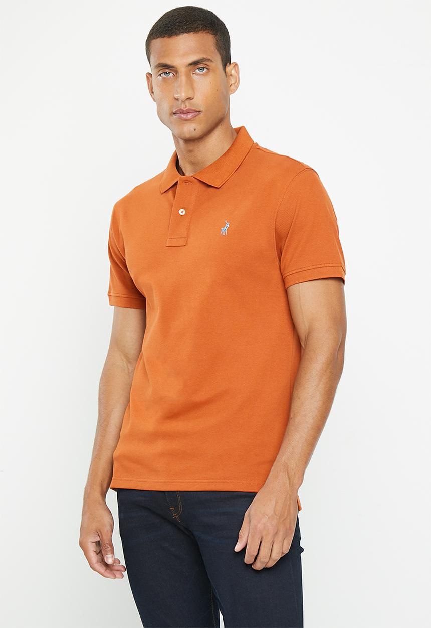 POLO - Mens pique short sleeve golfer - orange