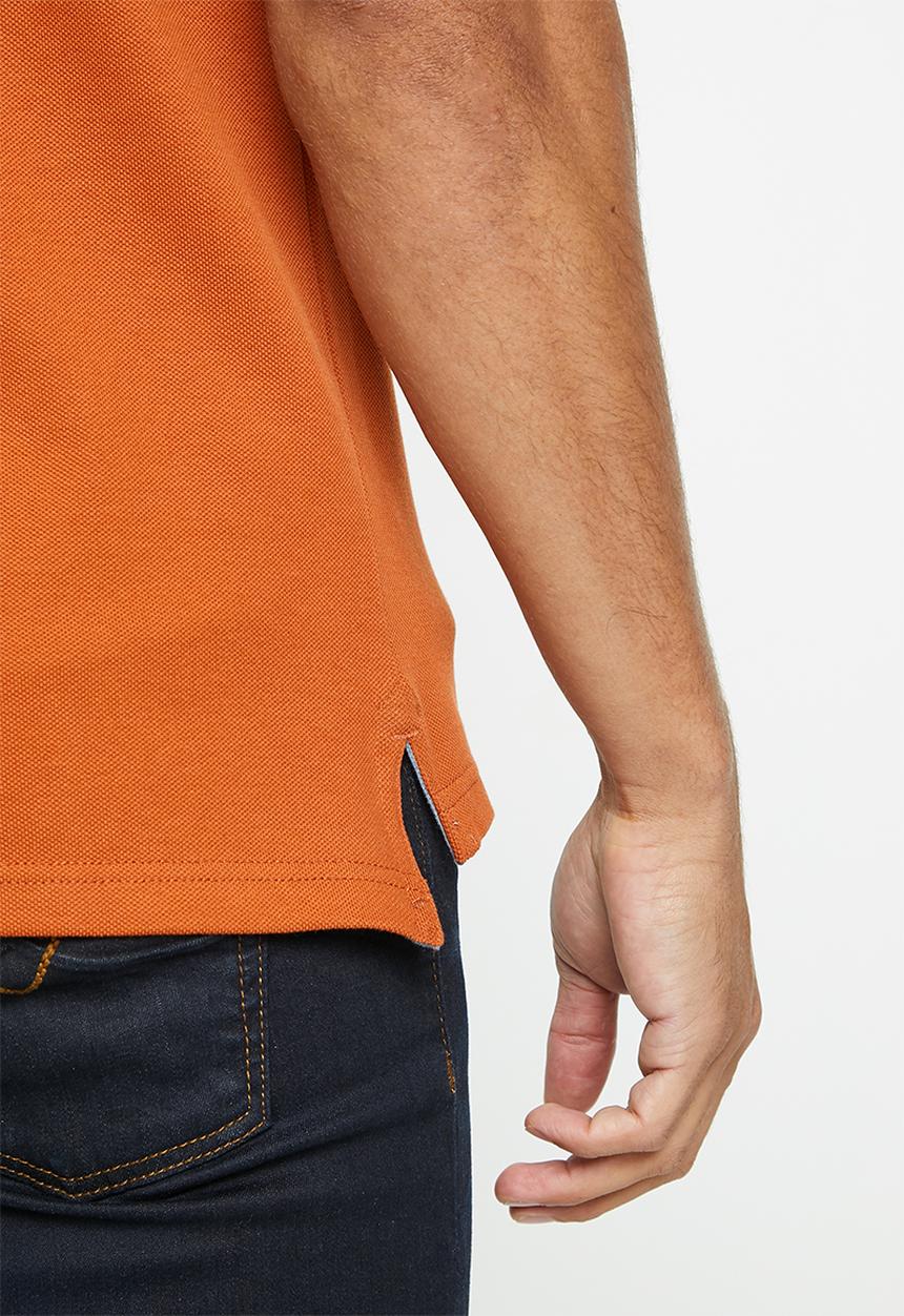 POLO - Mens pique short sleeve golfer - orange