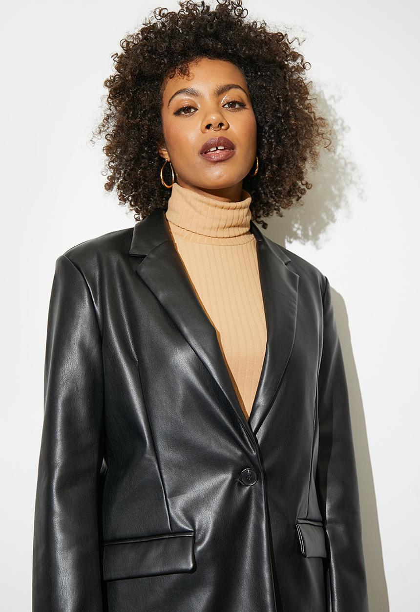 Superbalist - Co-ord pu blazer - black