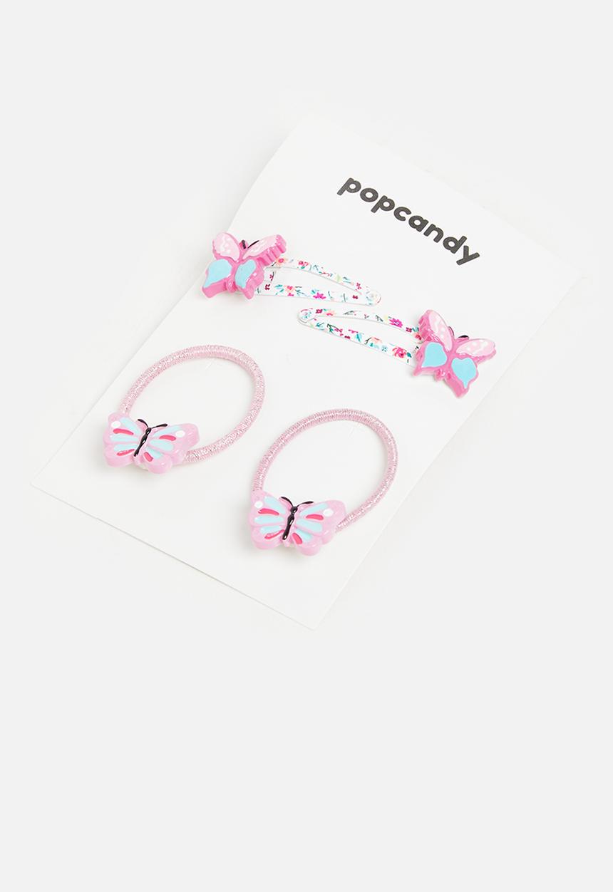 Pop Candy - Hair tie & hair clip set - pink
