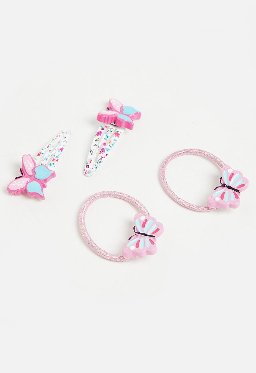 Pop Candy - Hair tie & hair clip set - pink