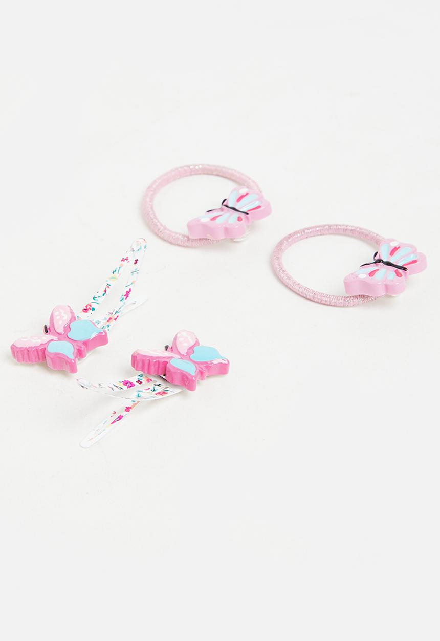 Pop Candy - Hair tie & hair clip set - pink
