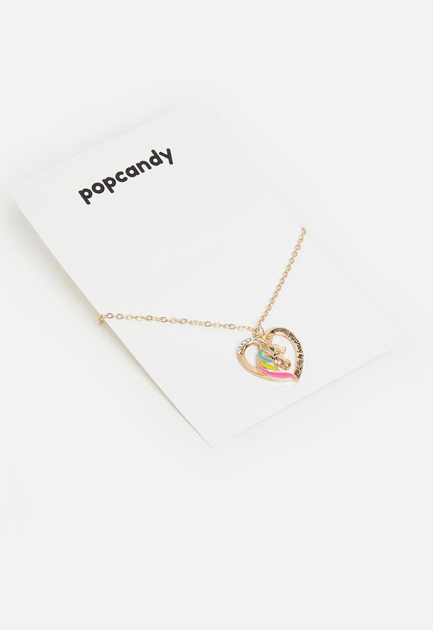 Pop Candy - Unicorn heart necklace - multi