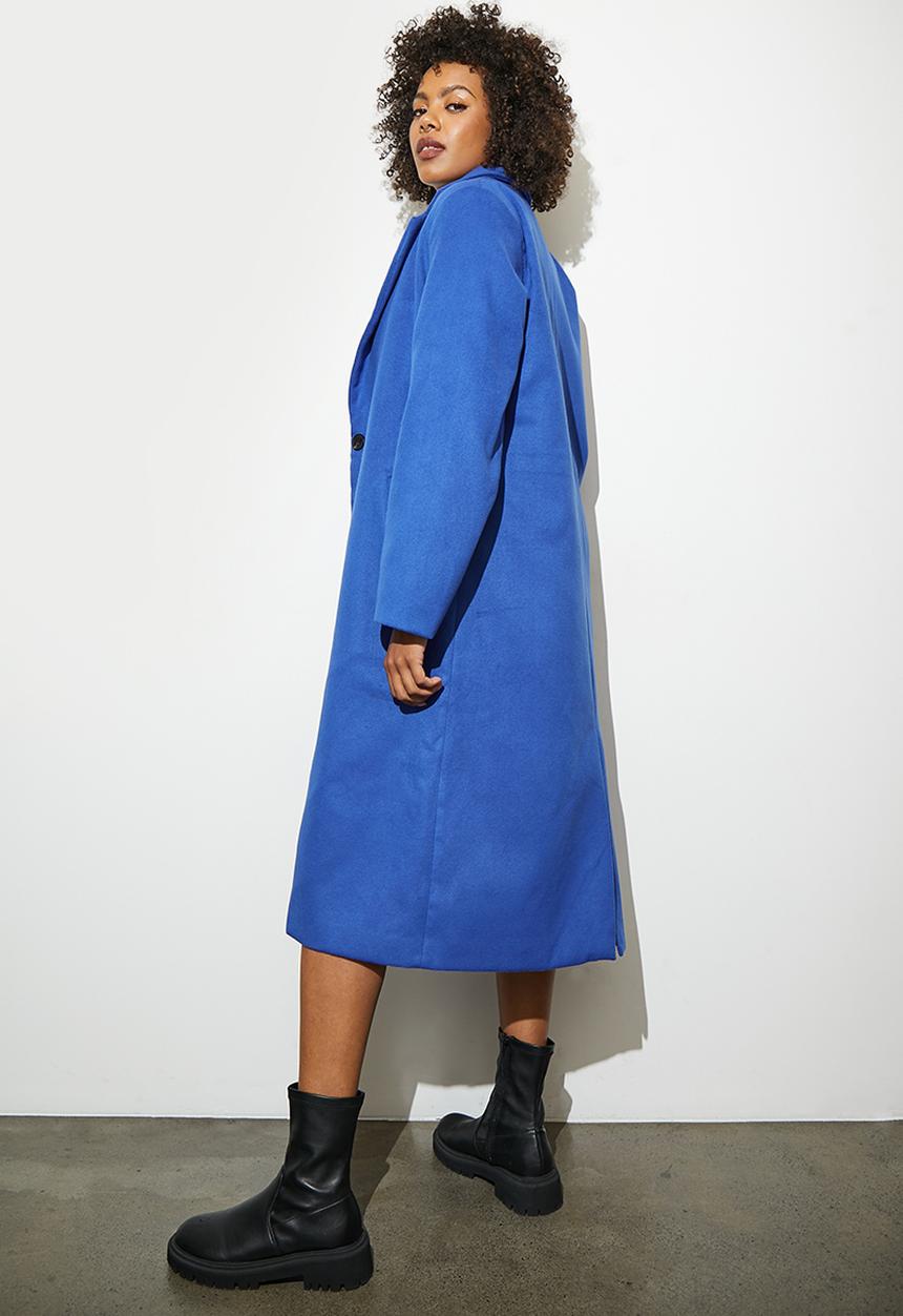 Superbalist - Single breasted blazer coat - mid blue
