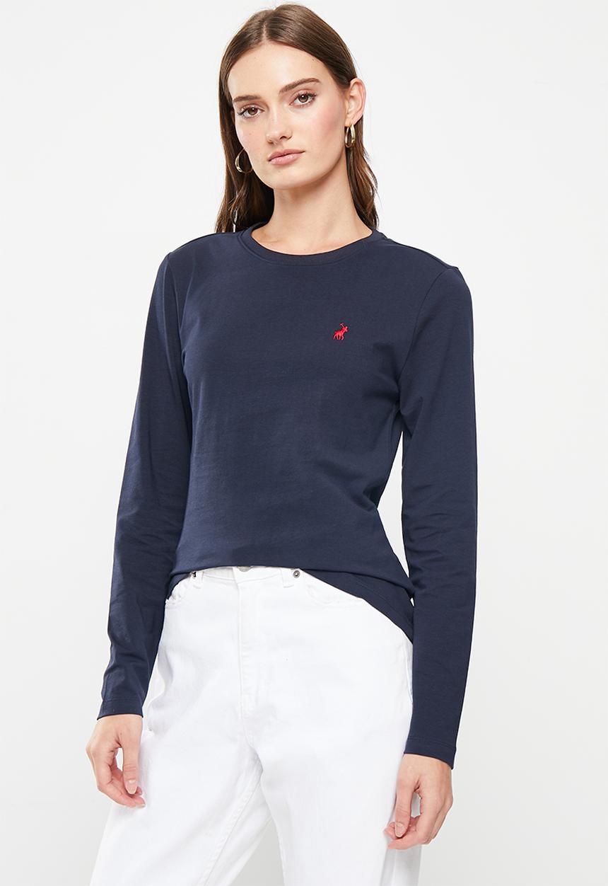 POLO - Wmn sml pony long sleeve T-shirt - navy