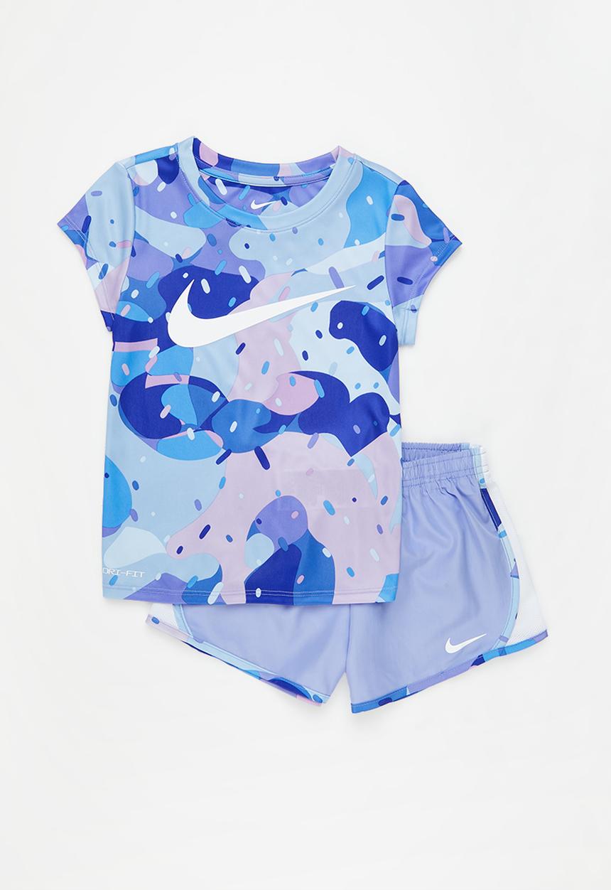 Nike - Nike girls df printed tee and tempo s - light thistle