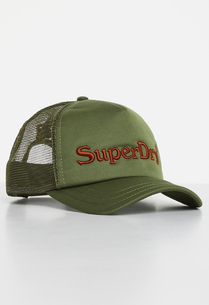 Superdry. - Vintage brand mark trucker cap - rosemary green