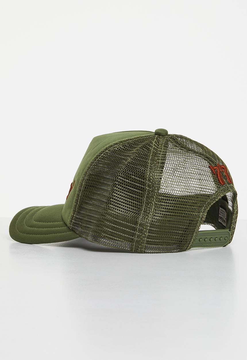 Superdry. - Vintage brand mark trucker cap - rosemary green