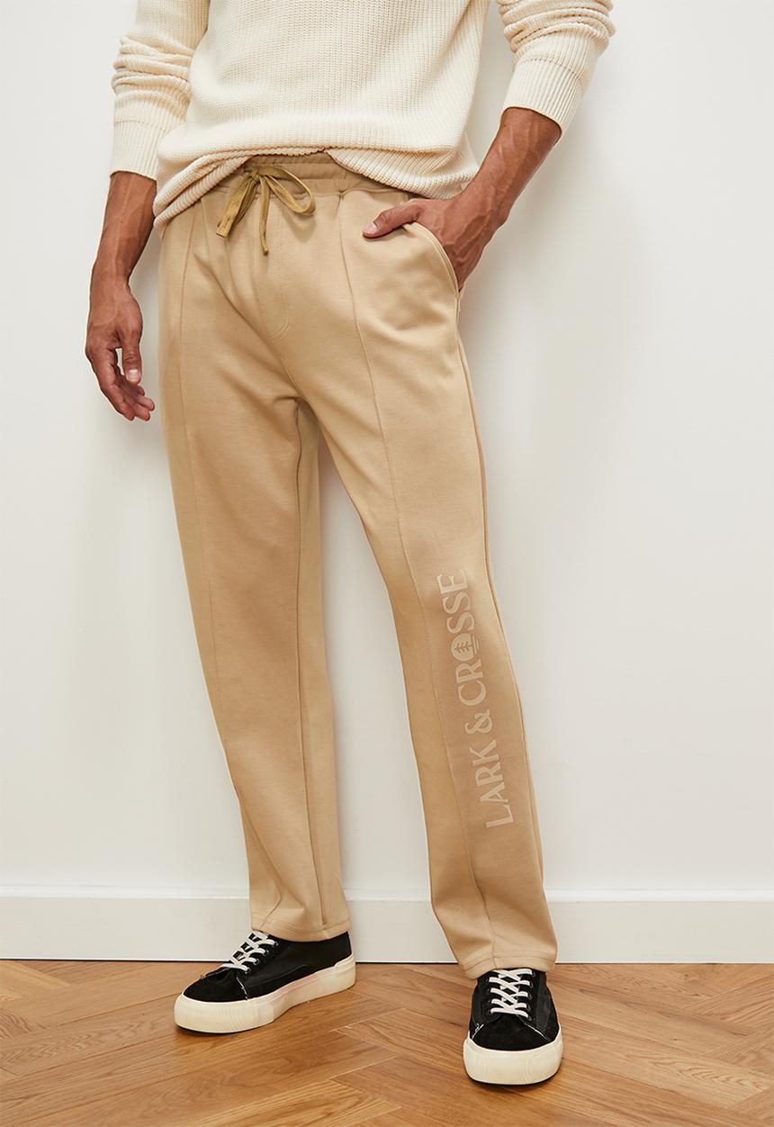 Lark & Crosse - Neoprene scuba trackpants - stone
