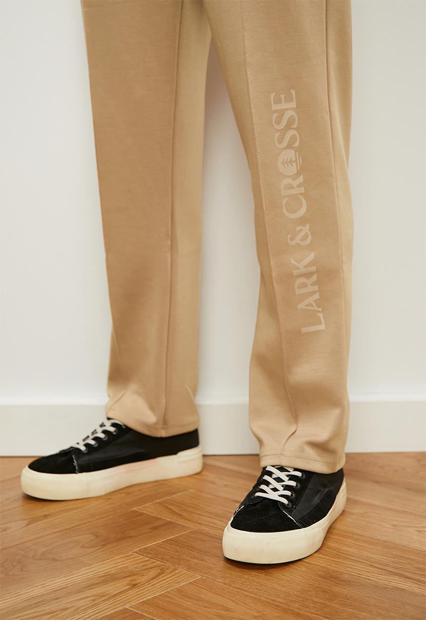 Lark & Crosse - Neoprene scuba trackpants - stone