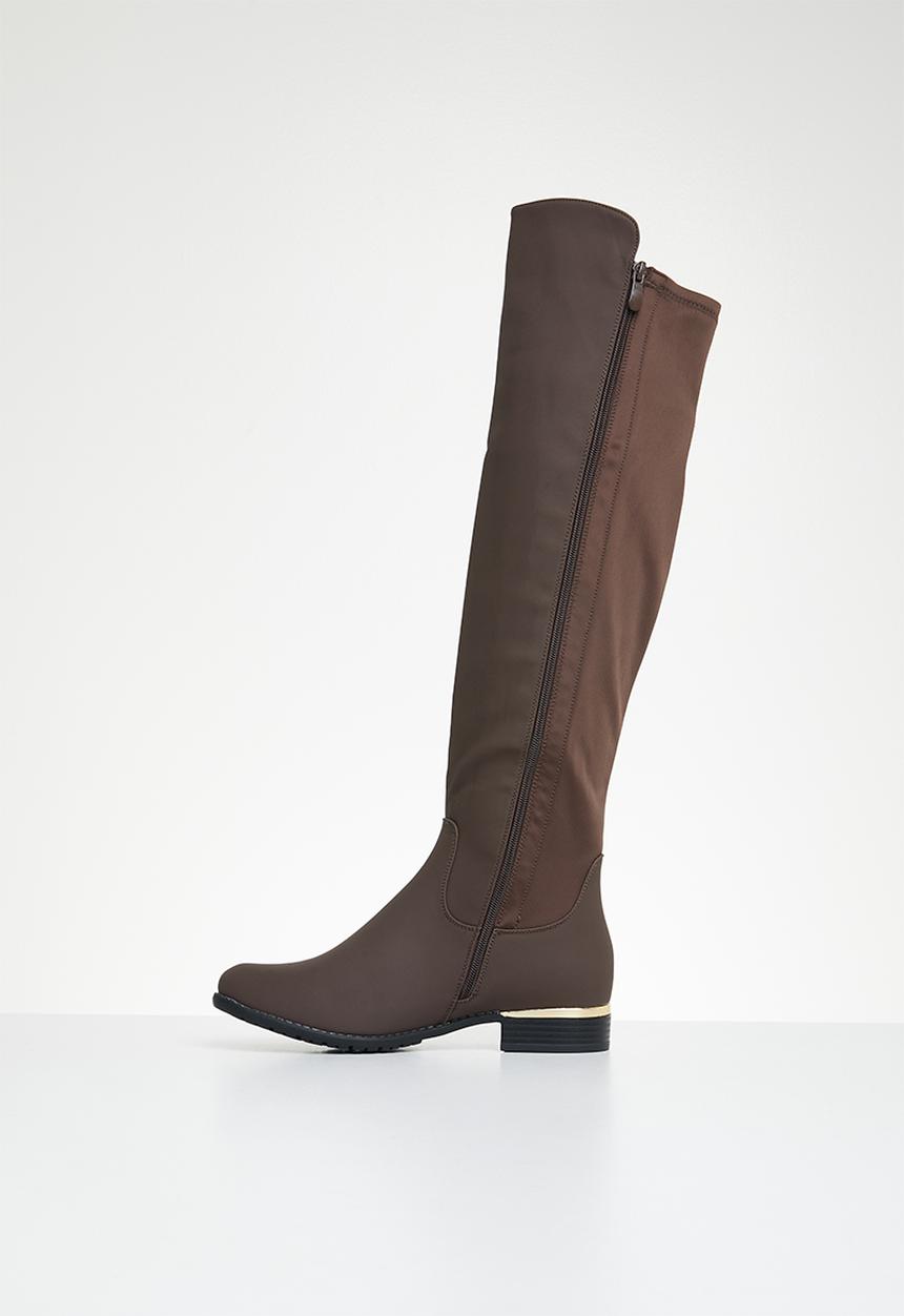 Miss Black - Hadar 3 knee length boot - chocolate