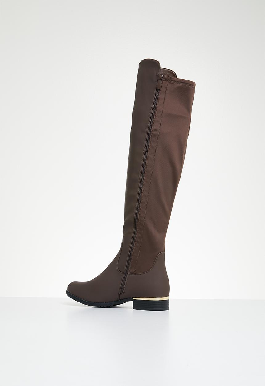 Miss Black - Hadar 3 knee length boot - chocolate