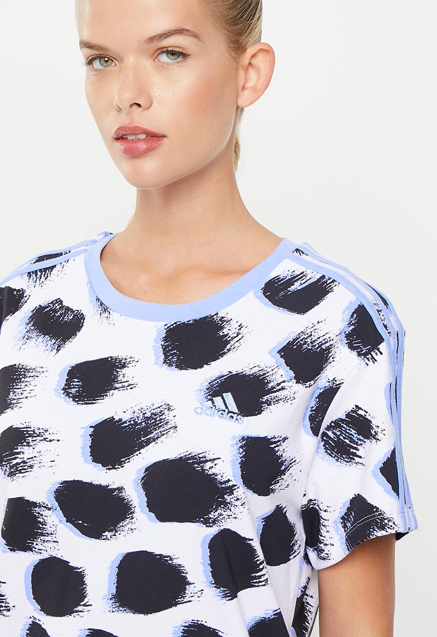 adidas Performance - W 3s bf t dress - white/multicolor/blue dawn