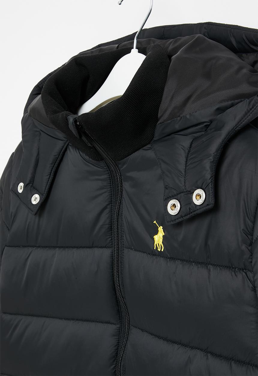 POLO - Boys jayden hooded puffer jacket - black