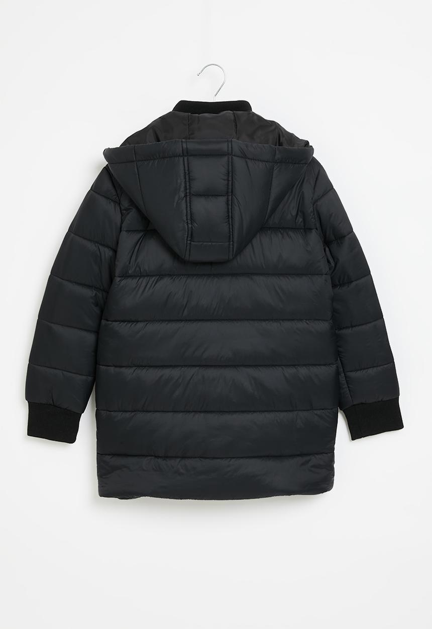 POLO - Boys jayden hooded puffer jacket - black