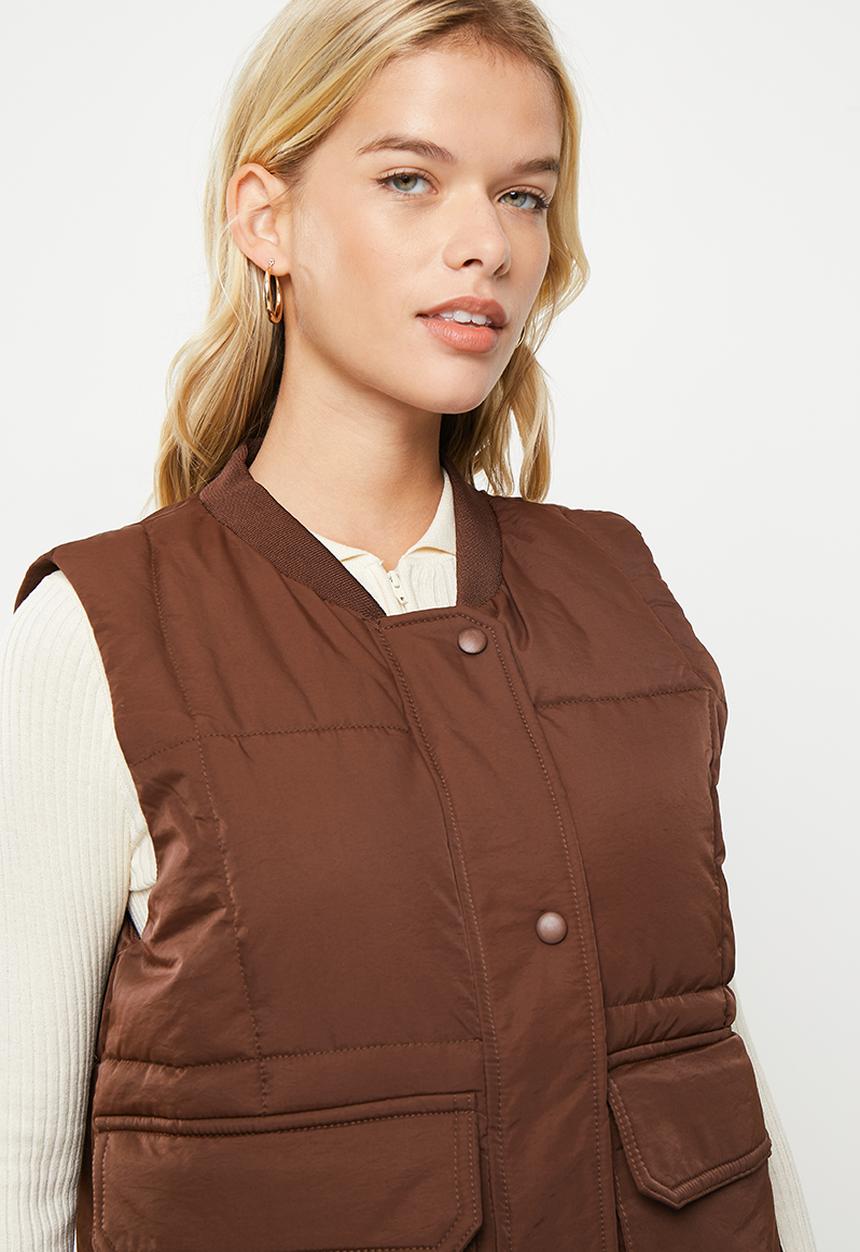 dailyfriday - Sleeveless puffer - choc