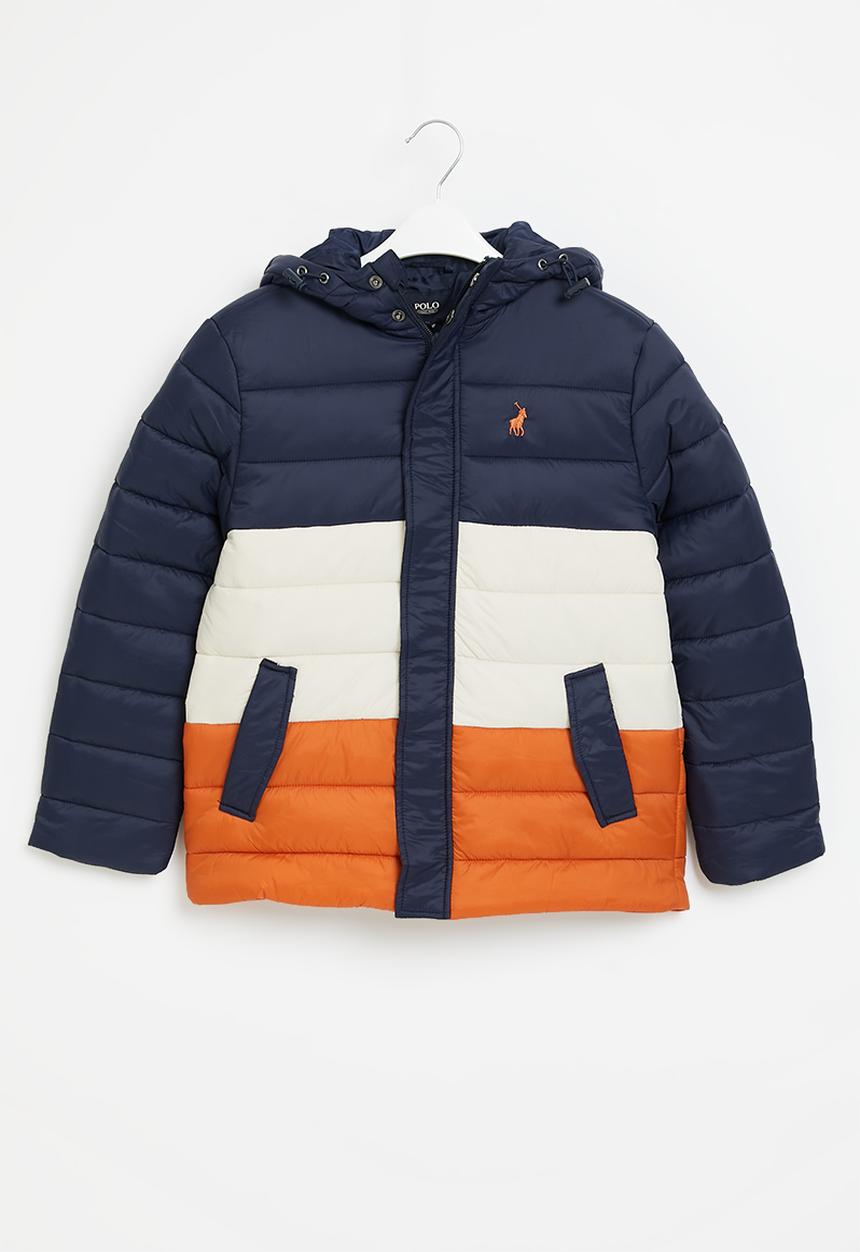 POLO - Boys wyatt colour blocked puffer jacket - navy