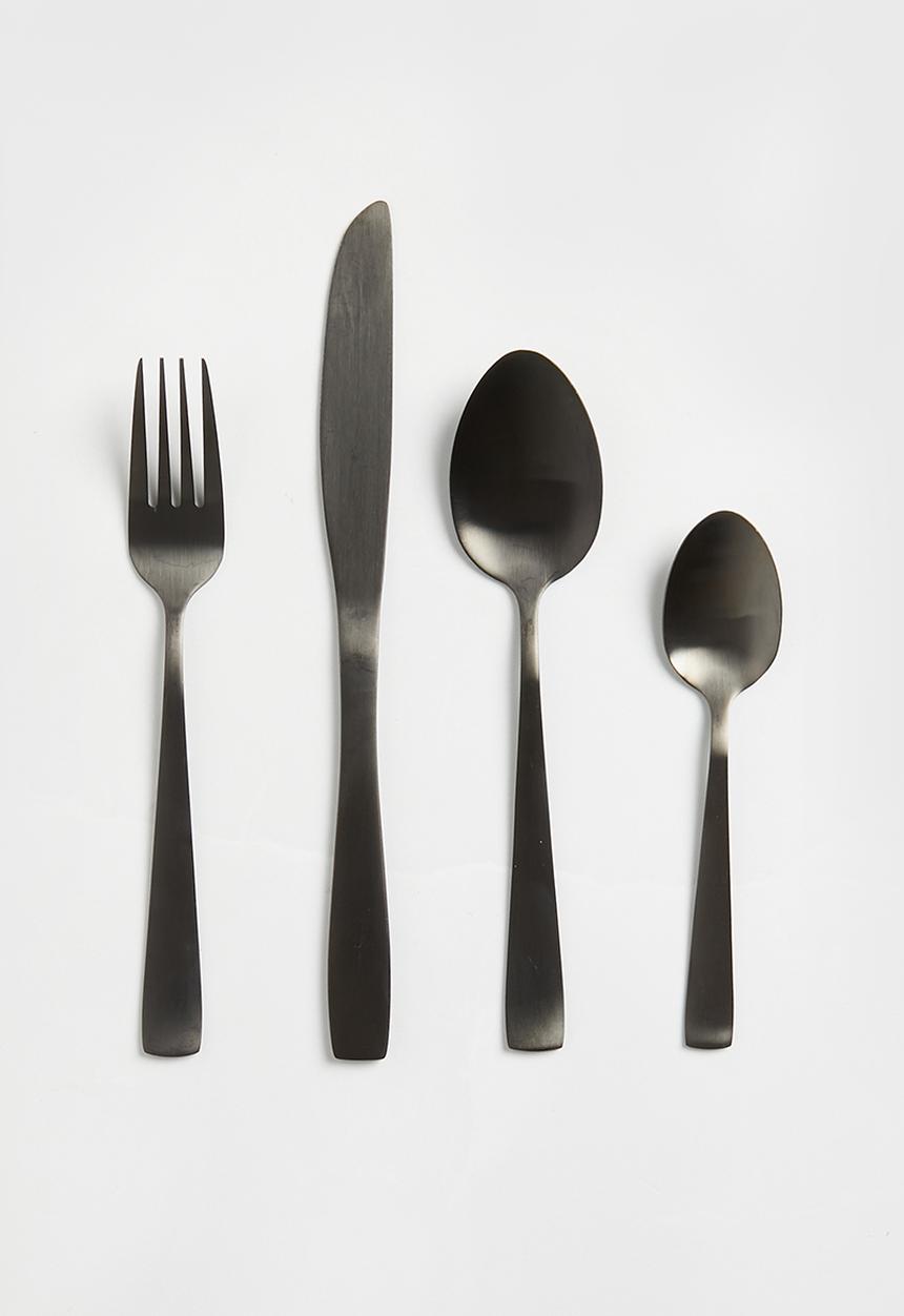 Excellent Houseware - Matt cutlery set of 4 - black
