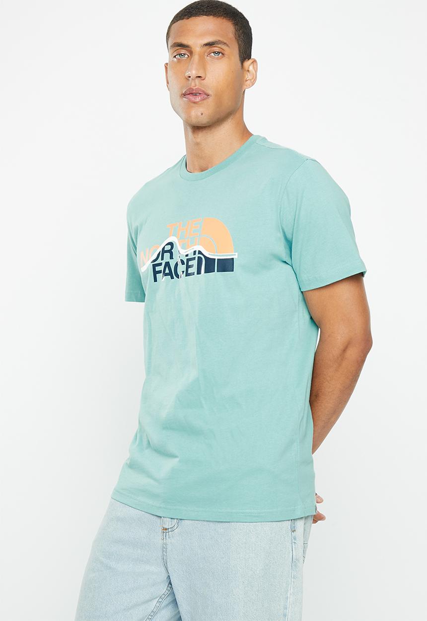 The North Face - Short sleeve  mountain line tee - reef waters-dusty coral orange (itw)