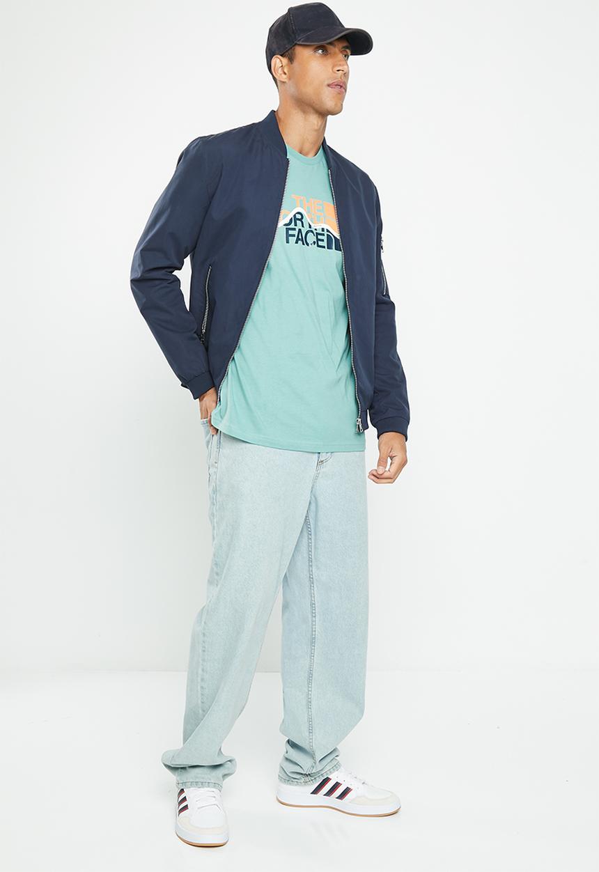 The North Face - Short sleeve  mountain line tee - reef waters-dusty coral orange (itw)