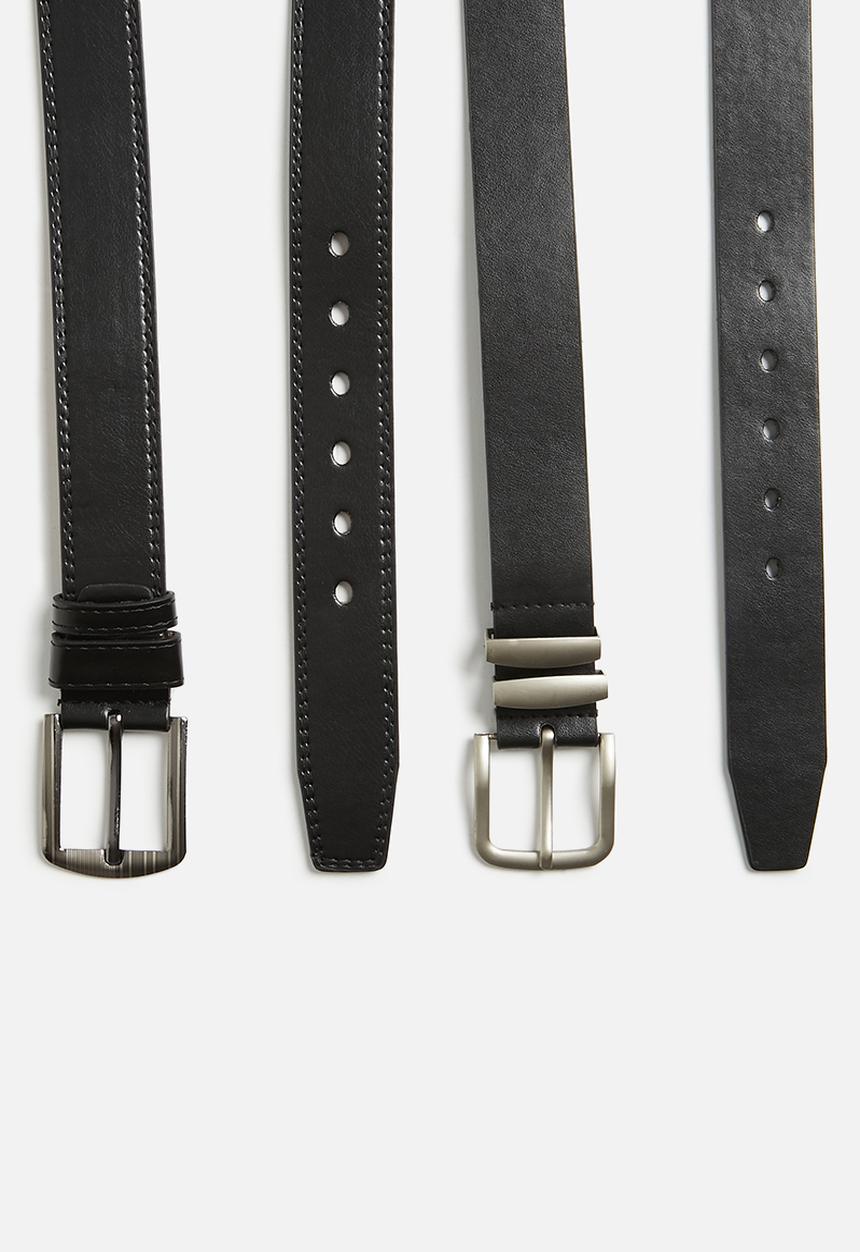 Superbalist - Kevin two pack pu belts - black