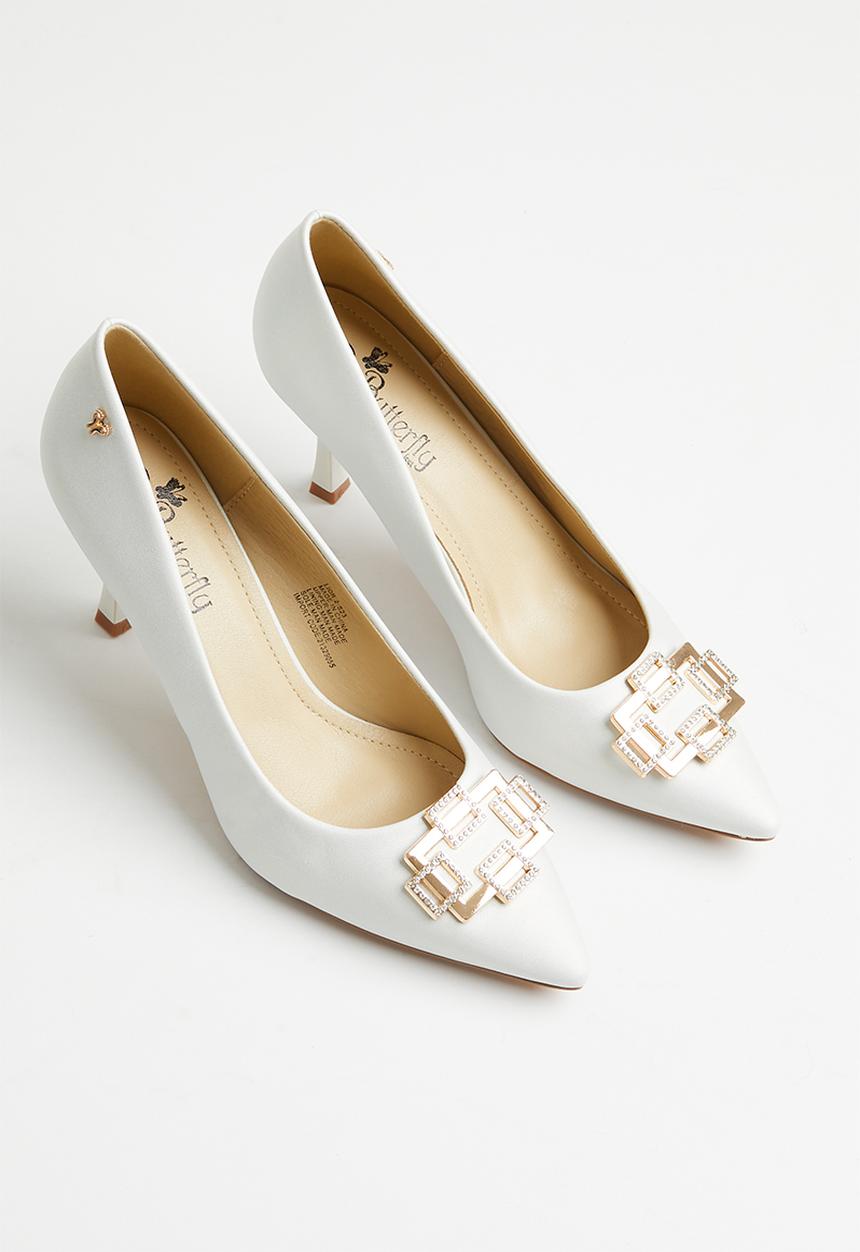 Butterfly Feet - Lior 2 court heel - white