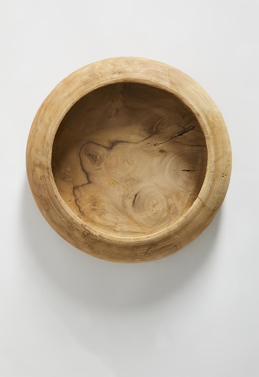 H&S - Teak root wooden bowl 20cm - brown